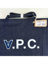 Front Logo Shoulder Tote Bag Indigo Blue - A.P.C. - BALAAN 3