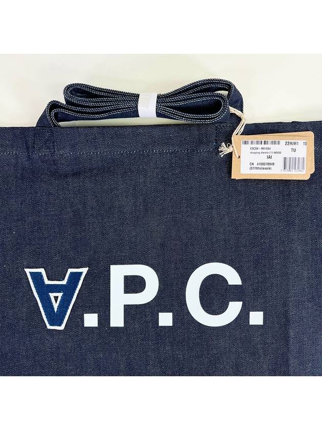 Front Logo Shoulder Tote Bag Indigo Blue - A.P.C. - BALAAN 3