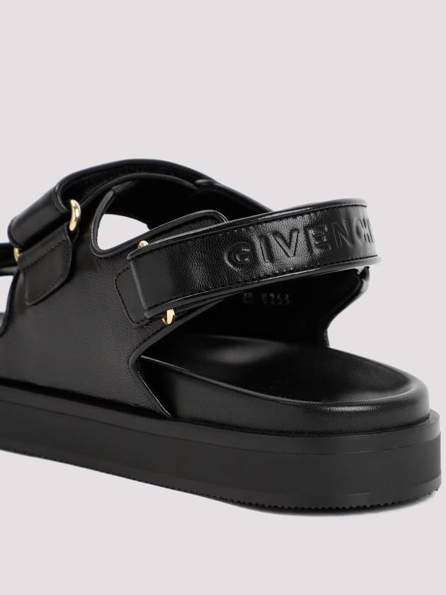 4G Strap Leather Flat Sandals Black - GIVENCHY - BALAAN 4