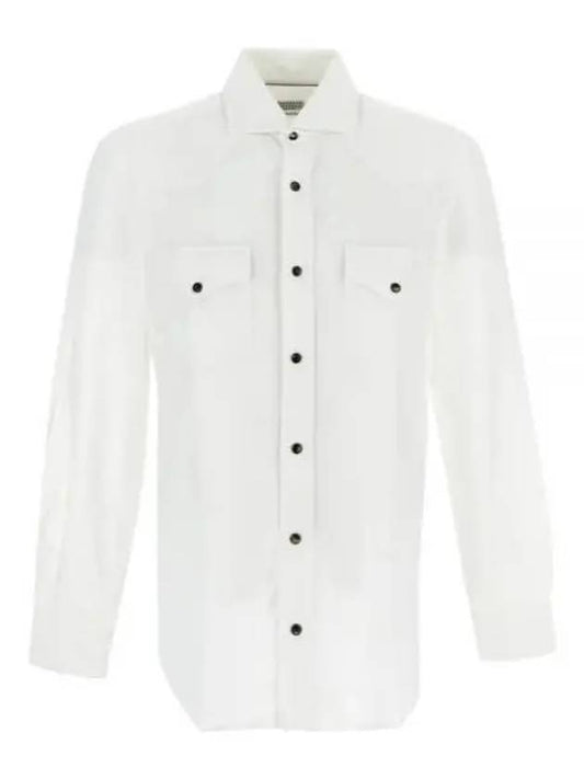 Cotton Long Sleeve Shirt White - BRUNELLO CUCINELLI - BALAAN 2