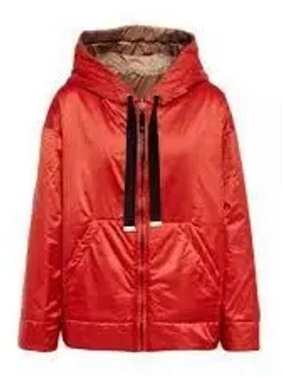 Greenbox Reversible Water Repellent Canvas Zip Up Hoodie Red - MAX MARA - BALAAN 2