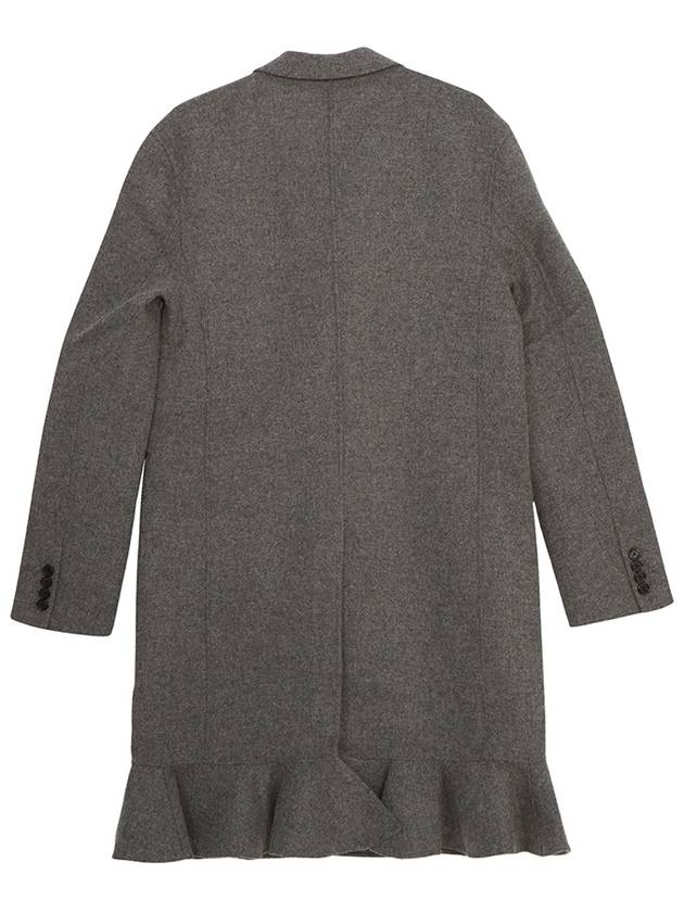 Ruffle Hem Straight Fit Wool Single Coat Grey - JW ANDERSON - BALAAN 3