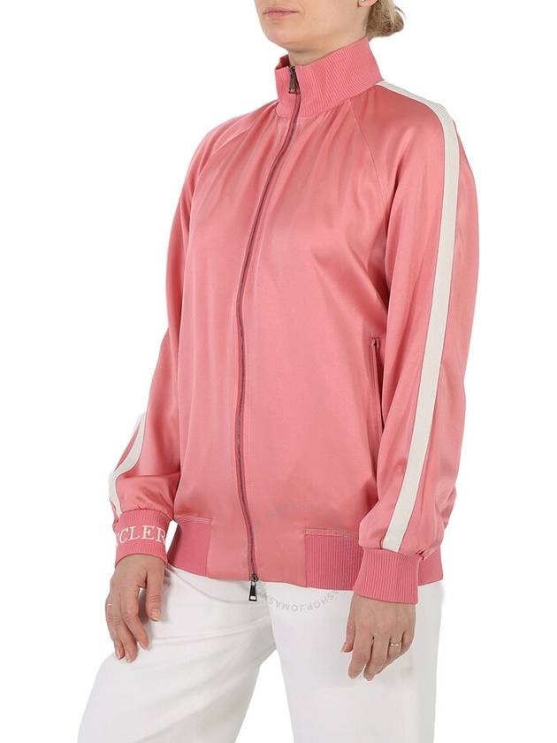 Moncler Ladies Pink Satin Track Jacket, Brand Size 46 (Large) - MONCLER - BALAAN 3