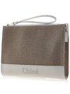 Sense Zipper Clutch Bag Beige White - CHLOE - BALAAN 3