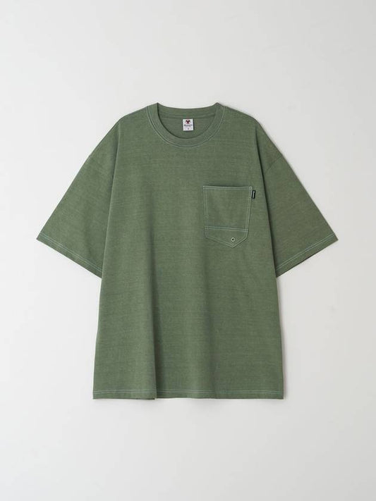 Overfit color stitch t-shirt khaki - BOOVOOM - BALAAN 2