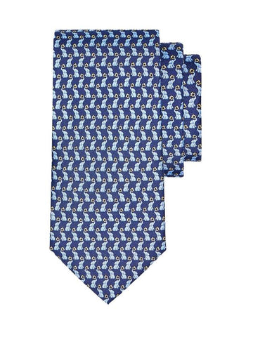 Salvatore Gancini motif tie marine - SALVATORE FERRAGAMO - BALAAN.