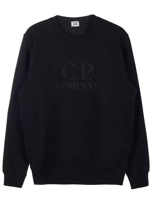 Men's Embroidered Logo Sweatshirt Black - CP COMPANY - BALAAN.