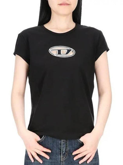 T Angie Peekaboo Logo Short Sleeve T-Shirt Black - DIESEL - BALAAN 2