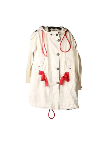 Women's Lake Hole Leather Anorak White - BURBERRY - BALAAN 1