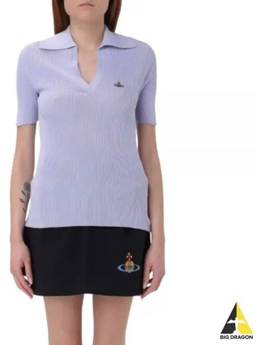 Marina Polo Knit Top Purple - VIVIENNE WESTWOOD - BALAAN 2