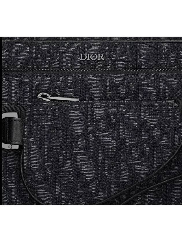 Oblique Jacquard Saddle Triple Pouch Cross Bag Black - DIOR - BALAAN 7