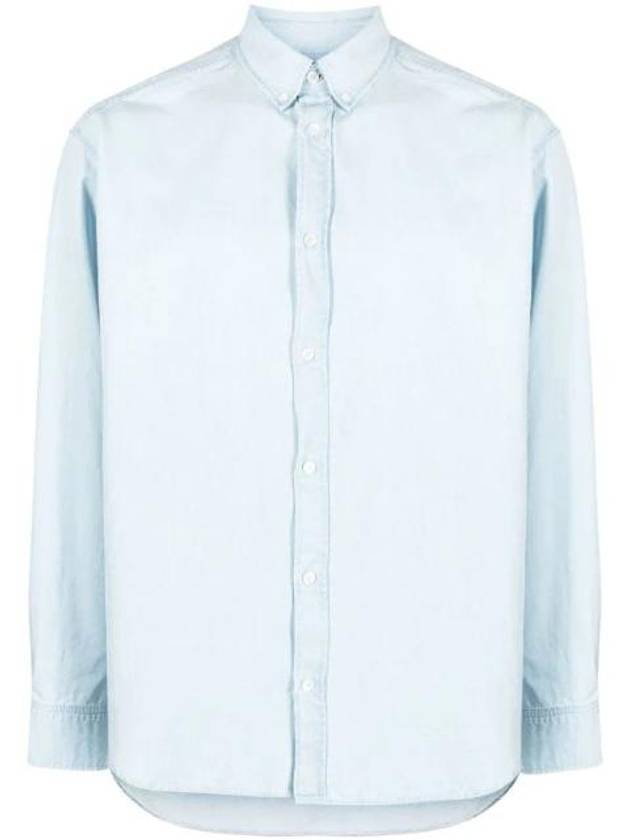 Chillax Relaxed Fit Long Sleeve Shirt Blue - MAISON KITSUNE - BALAAN 1