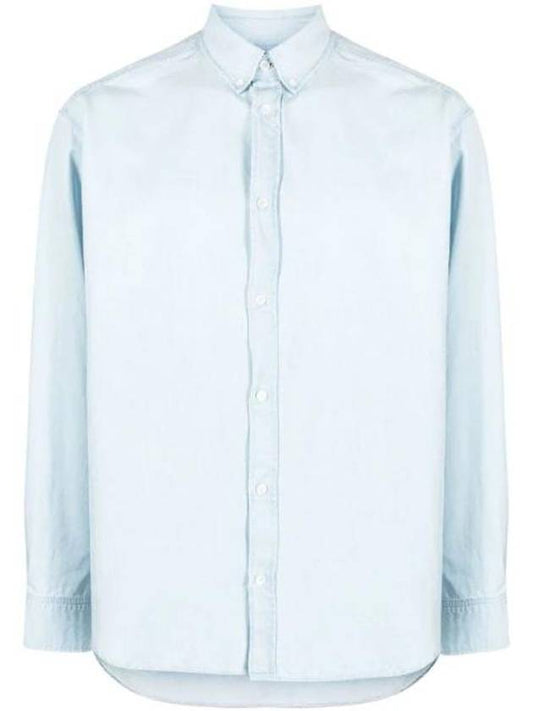 Chillax Relaxed Fit Long Sleeve Shirt Blue - MAISON KITSUNE - BALAAN 1