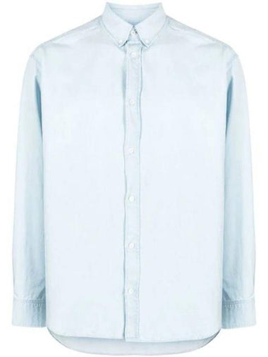 Chillax Relaxed Fit Long Sleeve Shirt Blue - MAISON KITSUNE - BALAAN 1