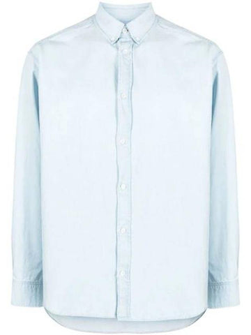 Chillax Relaxed Fit Long Sleeve Shirt Blue - MAISON KITSUNE - BALAAN 1