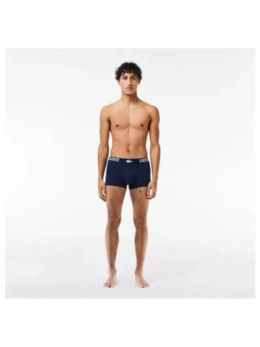 Men s Logo Jersey Trunks Set of 3 Blue - LACOSTE - BALAAN 1