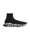 Speed Midsole Graffiti High Top Sneakers White Black - BALENCIAGA - BALAAN 2