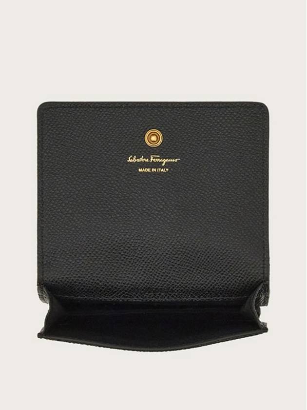 Gancini Leather Card Wallet Black - SALVATORE FERRAGAMO - BALAAN 5