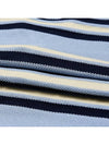 Striped Knit Silk Cotton Polo Shirt Blue - MIU MIU - BALAAN 9