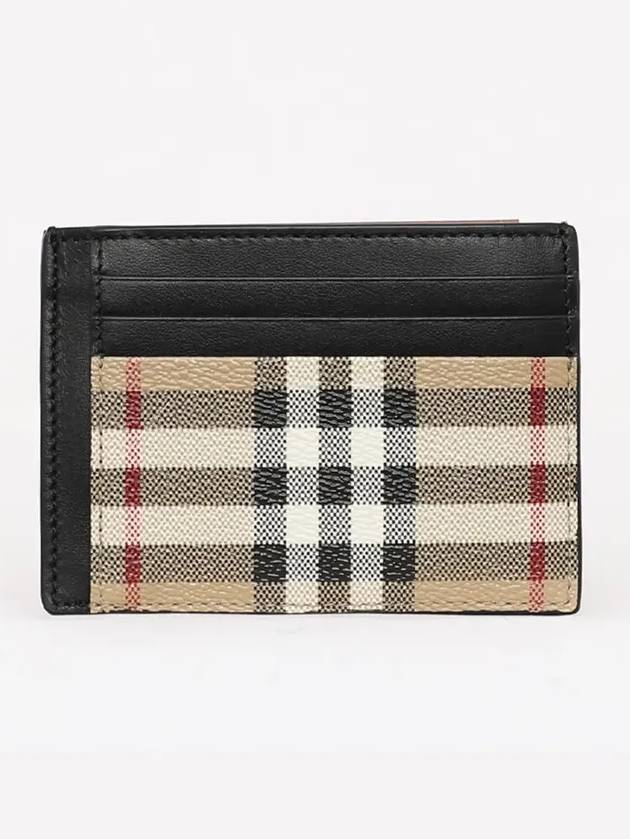 Vintage Check Money Clip Card Wallet Beige - BURBERRY - BALAAN 3