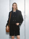 WOOL DOUBLE CROP COAT BLACK - ANOETIC - BALAAN 2