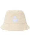 Haley Embroidered Logo Bucket Hat Ivory - ISABEL MARANT - BALAAN 3