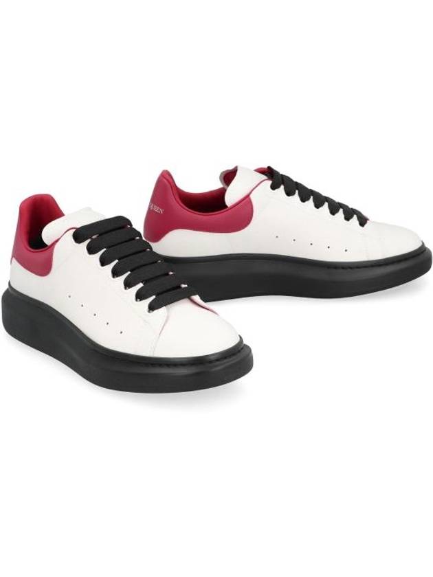 Oversized Leather Low Top Sneakers White Black Red - ALEXANDER MCQUEEN - BALAAN 4