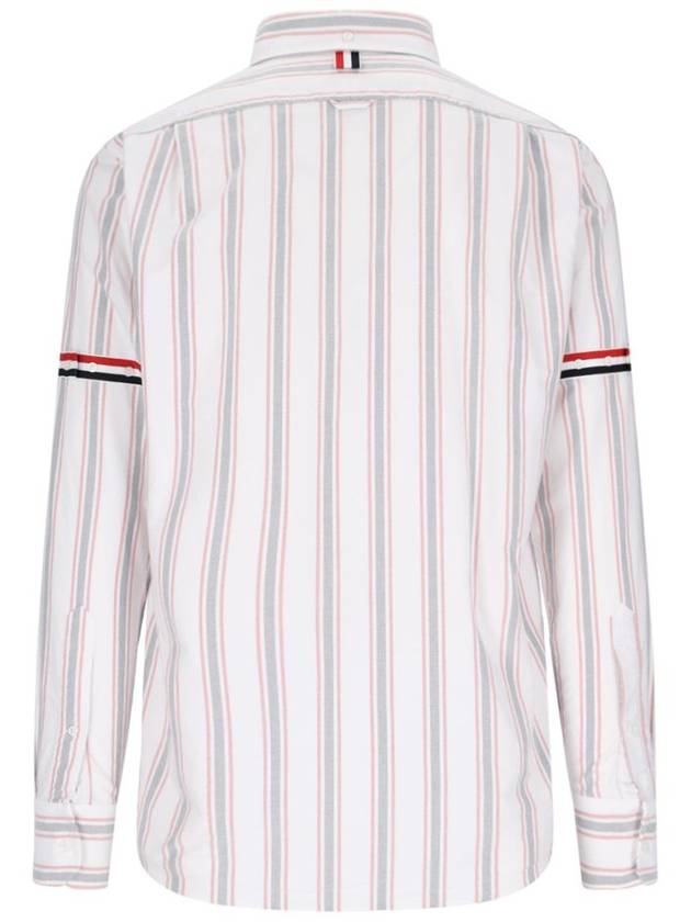 Stripe Oxford Armband Long Sleeve Shirt - THOM BROWNE - BALAAN 4