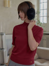 CASHMERE BLEND SHORT SLEEVE KNIT Cherry Red - PLAYBOO - BALAAN 1