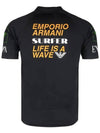 Logo Print Short Sleeve T-Shirt Black - EMPORIO ARMANI - BALAAN 4