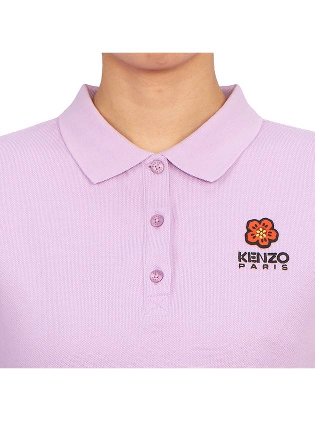 Women's Boke Flower Polo Shirt Purple - KENZO - BALAAN 7