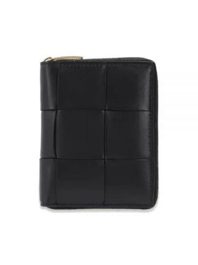 Intrecciato Zip Around Half Wallet Black - BOTTEGA VENETA - BALAAN 2