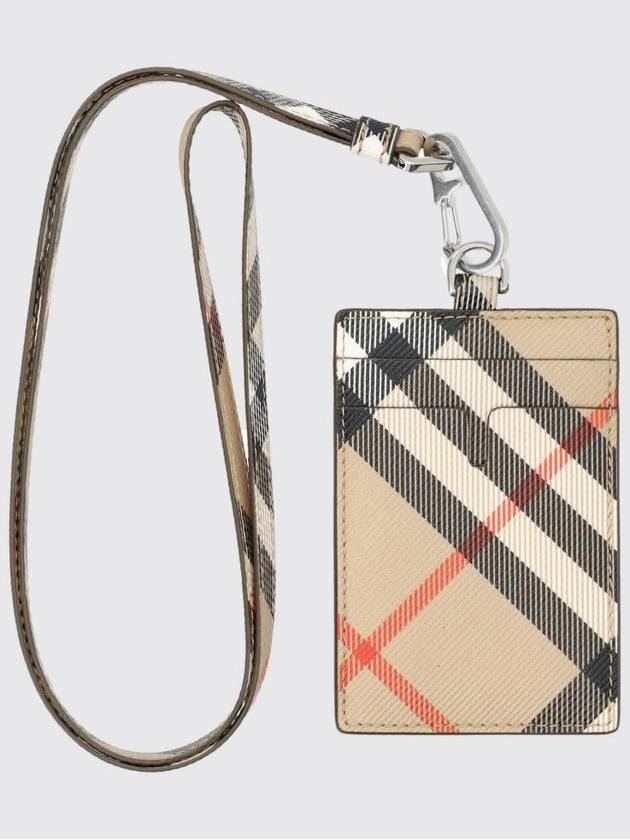 Check Lanyard Neck Strap Card Wallet Sand - BURBERRY - BALAAN 2