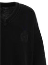 Men's Back Logo V-Neck Knit Top Black - BALENCIAGA - BALAAN 5