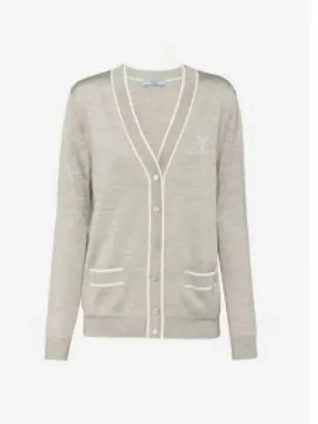 Silk Cardigan Marble Grey White - PRADA - BALAAN 2