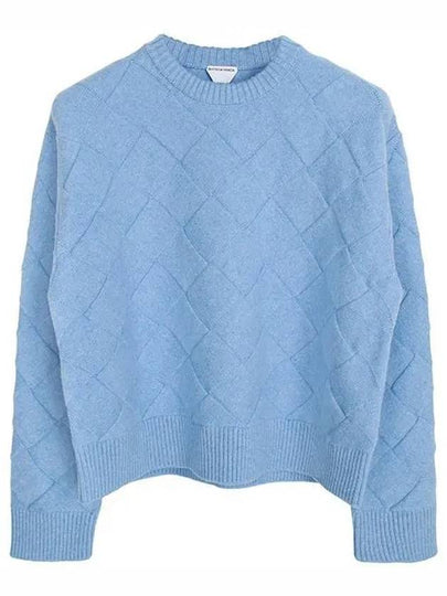 Intrecciato Wool Knit Top Light Blue - BOTTEGA VENETA - BALAAN 2