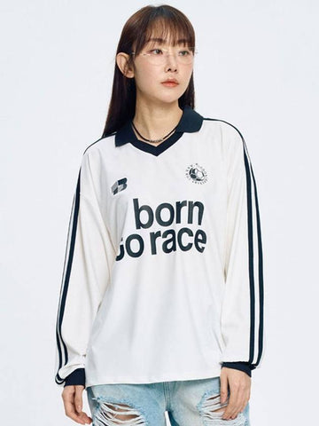 Bone Track Long Sleeve Football Jersey _ White - MOO - BALAAN 1