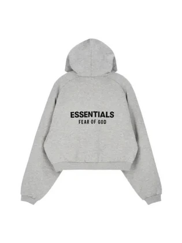 FEAR OF GOD ESSENTIALS Essential Fleece Crop Hoodie Light Heather Gray - FEAR OF GOD ESSENTIALS - BALAAN 1