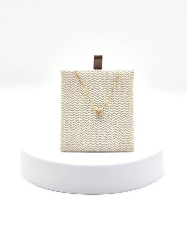 Mini Pop H Pendant Necklace Gold Marron Glace - HERMES - BALAAN 3