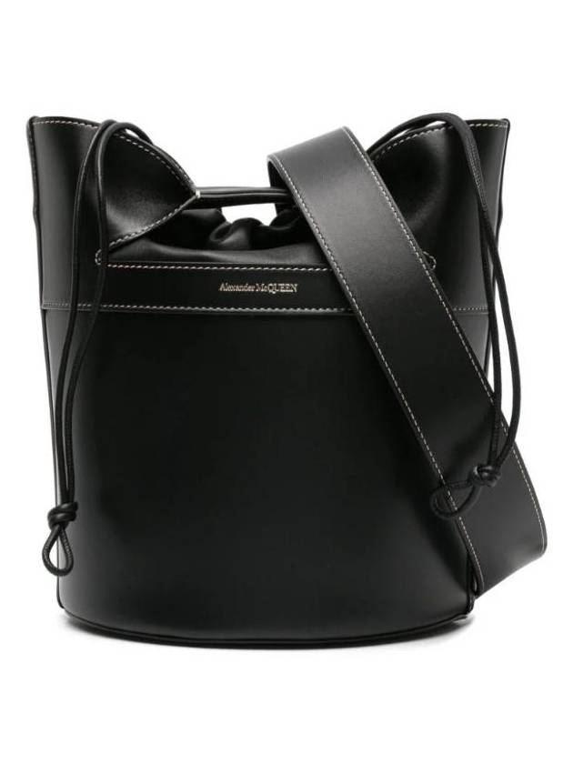 The Bow Calf Bucket Bag Black - ALEXANDER MCQUEEN - BALAAN 1