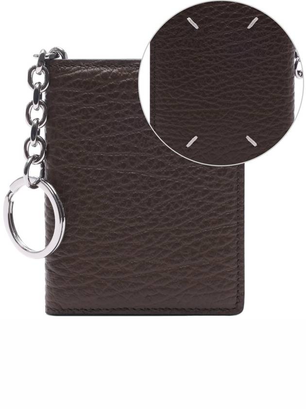 Stitch Keyring Leather Card Wallet Brown - MAISON MARGIELA - BALAAN 2