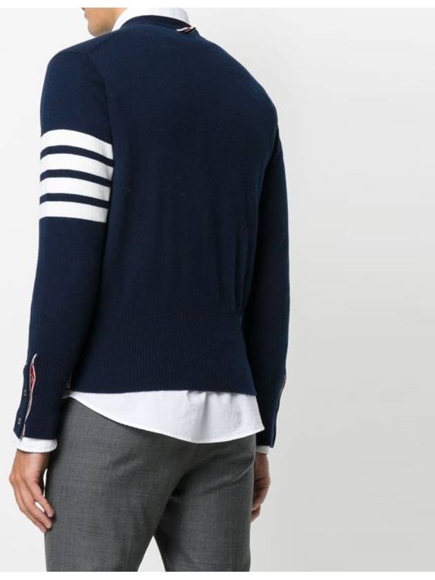 Men's Diagonal Classic Cashmere Cardigan Navy - THOM BROWNE - BALAAN 5