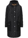 Women's Diamond Quilted Hoodie Single Coat Black - BURBERRY - BALAAN 3