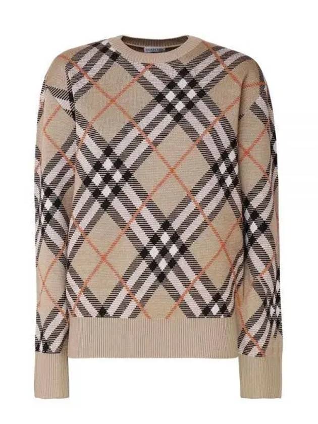 Vintage Check Intarsia Knit Top Beige - BURBERRY - BALAAN 2