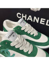 CC Logo Suede Kidskin Low Top Sneakers Green - CHANEL - BALAAN 8