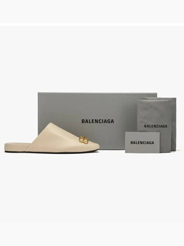 Women's BB Logo Leather Cozy Slippers Sand - BALENCIAGA - BALAAN 5