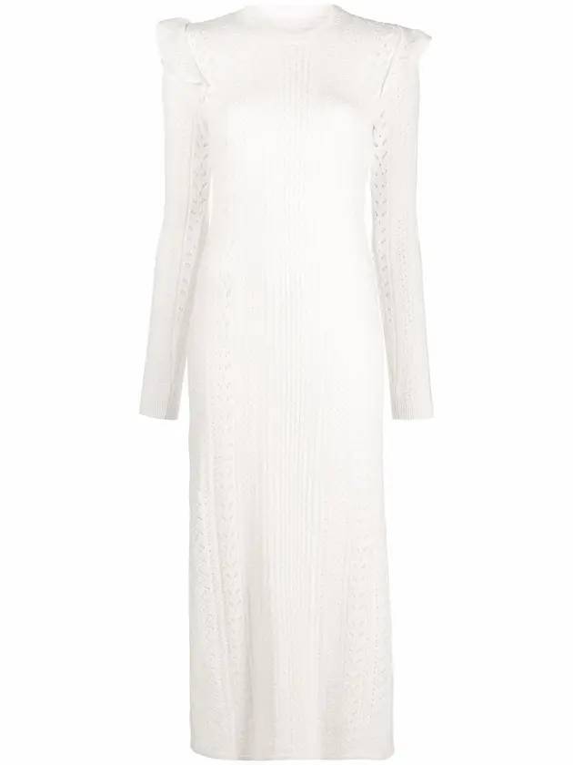 embroidery knit long dress white - CHLOE - BALAAN 1