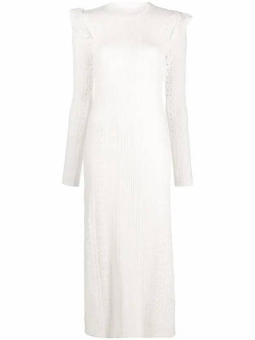 embroidery knit long dress white - CHLOE - BALAAN 1