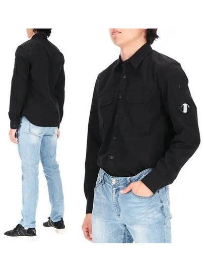 Gabardine Long Sleeve Shirt Black - CP COMPANY - BALAAN 2