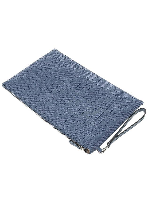 FF Logo Flat Large Clutch Bag Blue - FENDI - BALAAN 5